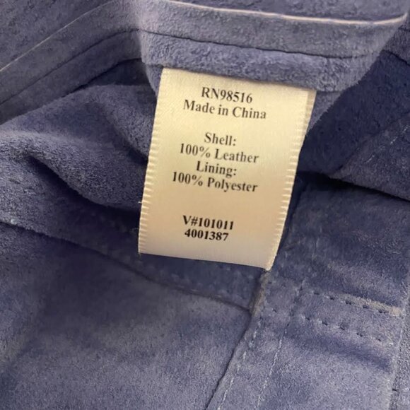 Blue Leather Suede Jacket - Picture 5 of 6